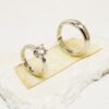 Silver colored rings